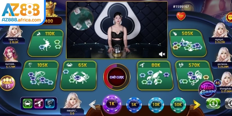 Nhà cái thiết lập mức cược bầu cua online AZ888 từ tối thiểu 10k
