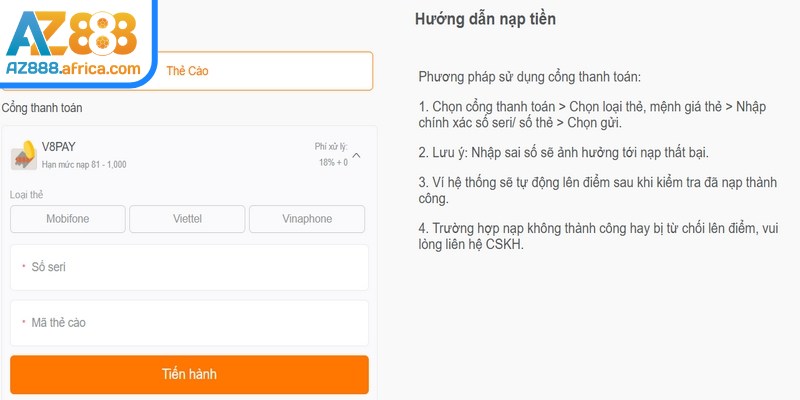 Mức phí nạp tiền qua thẻ cào thường dao động từ 15% đến 25%